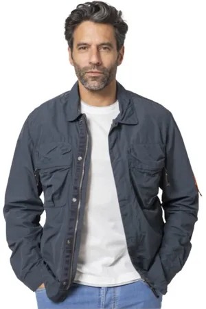 Parajumpers Jakke, Herre, Blå, XL, Navy Jakke Skjorte Millard
