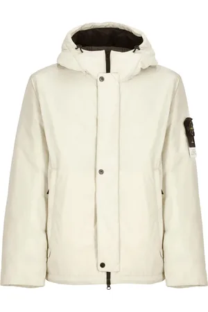 Stone Island Jakke, Herre, Grøn, XL, Uld, Grøn Hættejakke med Lynlåslommer