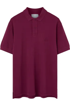 Isabel Marant Top, Herre, Lilla, M, Bomuld, Broderet Logo Polo Shirt