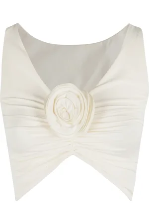 MAGDA BUTRYM Top, Dame, , 2XS, Creme Swim Bra Top 3D Blomst