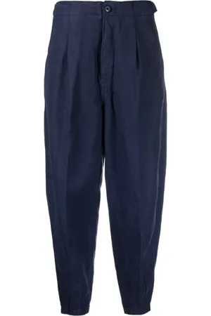 Ralph Lauren Bukser, Dame, Blå, 2XL, Linned, Blå Casual Linnedbukser