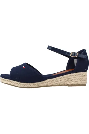 Tommy Hilfiger Sko, Dame, Blå, 33 EU, Sandalo Corda Wedge Sandaler