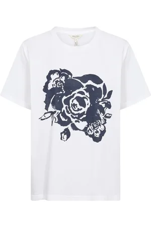 Part Two Top, Dame, Hvid, XL, Bomuld, Rose Print Tee Bright