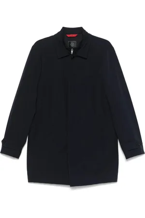 FAY Frakke, Herre, Blå, L, Uld, Morgenstræk Blå Marine Stil