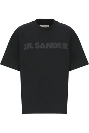 Jil Sander Top, Dame, Sort, M, Bomuld, Sort bomulds T-shirt med rund hals og korte ærmer