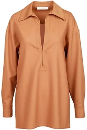 Serafini Bluser & Skjorter, Dame, Brun, 2XS, Uld, Cool Wool Skjorte