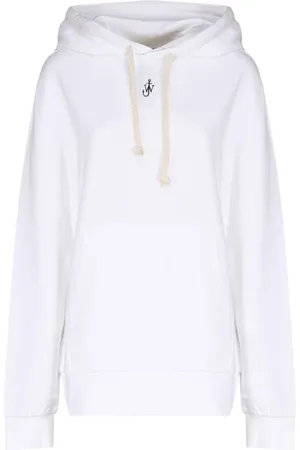 J.W.Anderson Sweathshirts & Hoodies, Dame, Hvid, S, Bomuld, Anchor Embroidery Hoodie