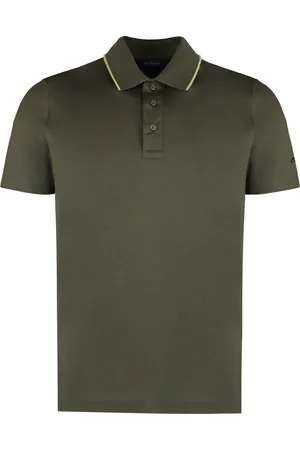 Paul & Shark Top, Herre, Grøn, 6XL, Bomuld, Bomulds Polo Shirt med Ribkanter