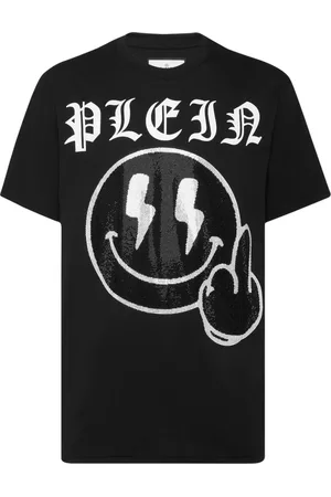 Philipp Plein Top, Herre, Sort, S, Uld, Stilfuld T-shirt til hverdagsbrug