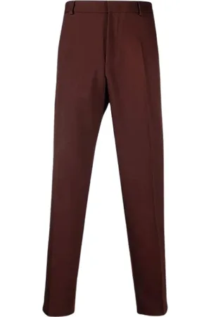 Jil Sander Bukser, Herre, Rød, XS, Polyester, Relaxed Fit Bukse med Kort Benlængde