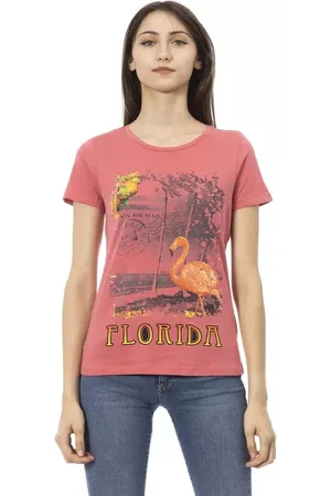 Trussardi Top, Dame, Lyserød, XS, Bomuld, Elegant Print T-shirt til sommeren