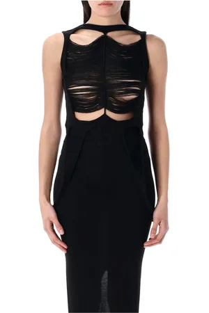 Rick Owens Top, Dame, Sort, M, Uld, Sort uldtop med unikke detaljer