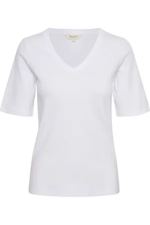 Part Two Top, Dame, Hvid, 2XL, Bomuld, Bomulds T-shirt med V-udskæring