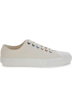 Paul Smith Sko, Herre, Hvid, 43 EU, Tyl, Hvide Canvas Sneakers Kinsey Style