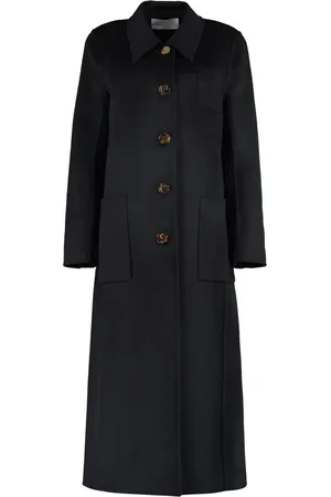 Tory Burch Frakke, Dame, Sort, S, Uld, Uldfrakke med pyntede knapper
