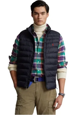 Ralph Lauren Jakke, Herre, Blå, XL, Uld, Zip-Up Vest