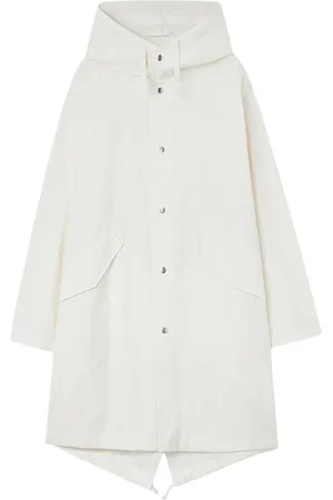 Jil Sander Frakke, Herre, Hvid, L, Bomuld, Hvid Bomulds Fishtail Parka med Hætte