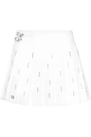 Philipp Plein Nederdel, Dame, Hvid, M, Elegant Sort Nederdel med Blonde Detalje