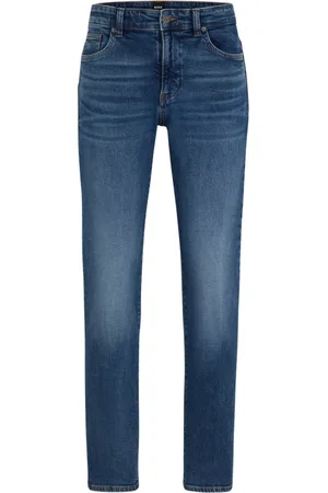 HUGO BOSS Jeans, Herre, Blå, W38, Bomuld, Regular Rise Slim Fit Jeans