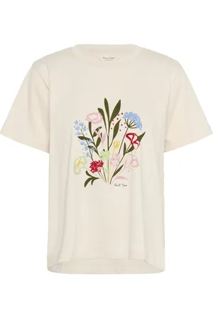 Part Two Top, Dame, , S, Bomuld, Flower Print Tee Whitecap Multi
