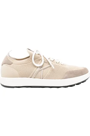 Kiton Sko, Herre, Brun, 42 EU, Læder, Brune læder sneakers med stof lining
