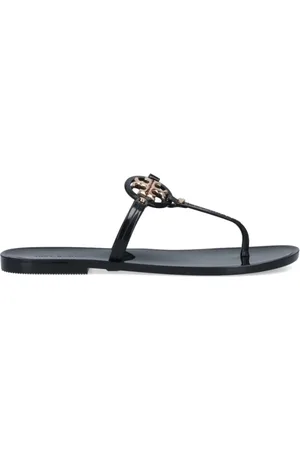 Tory Burch Sko, Dame, Sort, 35 EU, Uld, Logo Flip Flop Sandaler
