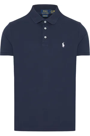 Ralph Lauren Top, Herre, Blå, M, Bomuld, Stretch Cotton Mesh Slim Fit Polo