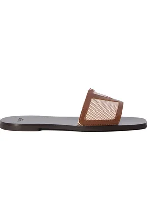 VALENTINO GARAVANI Sko, Dame, Brun, 37 EU, Læder, V Logo Sandal