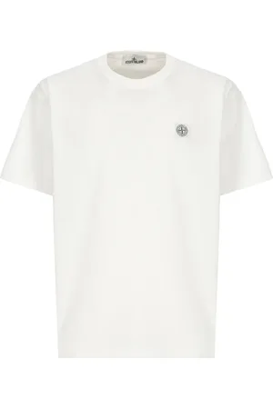 Stone Island Top, Herre, Hvid, L, Bomuld, Bomulds T-shirt
