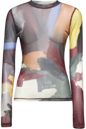 J.W.Anderson Top, Dame, Flerfarvet, XS, Polyester, Abstrakt Print Crewneck Sweater