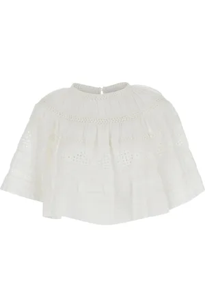 Isabel Marant Bluser & Skjorter, Dame, Hvid, M, Bomuld, Hvid bomuldsbluse med broderie anglaise
