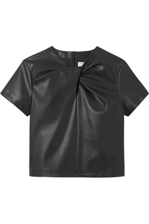 Proenza Schouler Bluser & Skjorter, Dame, Sort, M, Twisted Kortærmet Bluse