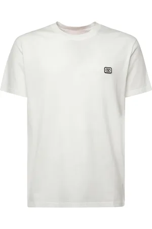 VALENTINO GARAVANI Top, Herre, Hvid, L, Bomuld, T-shirt med VLogo-patch