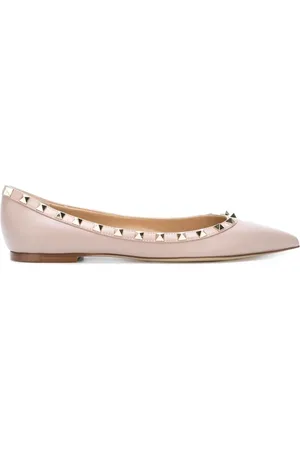 VALENTINO GARAVANI Sko, Dame, Lyserød, 35 EU, Uld, Rockstud Flat Sko