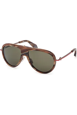 Christian Louboutin Tilbehør, unisex, Brun, L, Brun Horn Aviator Solbriller