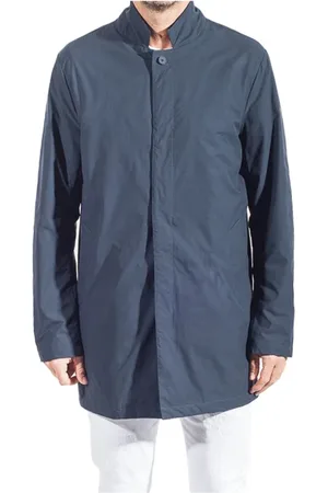 PEOPLE OF SHIBUYA Frakke, Herre, Blå, 2XL, Uld, Slim-Fit Vandtæt og Åndbar Trenchcoat