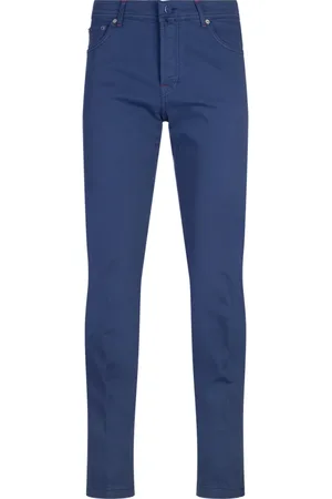 Kiton Jeans, Herre, Blå, W32, Bomuld, Slim-Fit Jeans