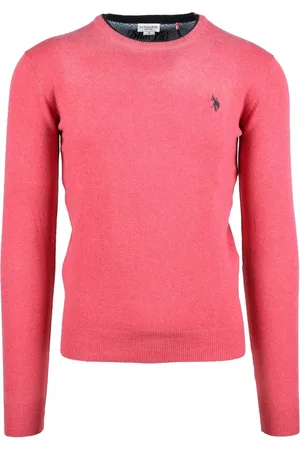U.S. Polo Assn. Strik, Herre, Lyserød, M, Uld, Antik Sweater til Mænd