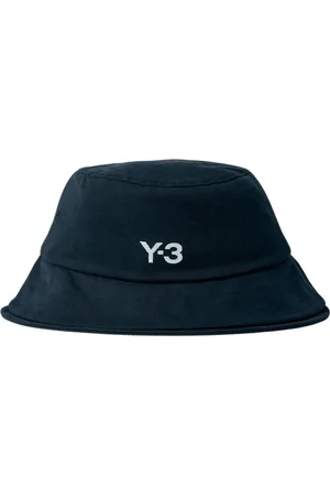 Y-3 Tilbehør, Herre, Sort, M, Bomuld, Bomuld Twill Logo Print Bucket Hat
