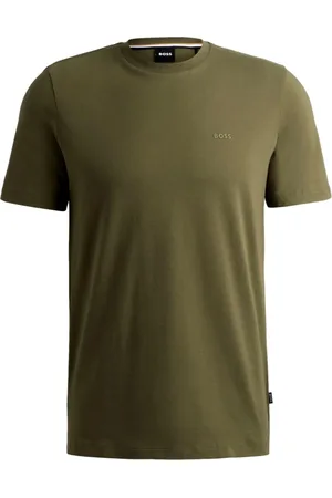 HUGO BOSS Top, Herre, Grøn, M, Bomuld, Grøn Cotton Logo Print T-shirt Thompson