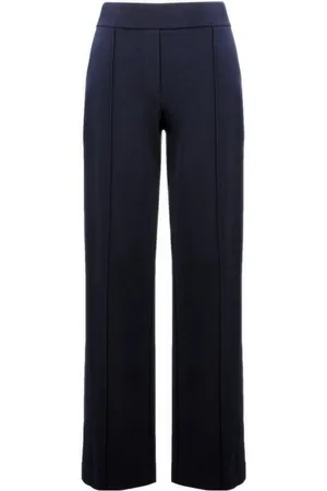 Joseph Ribkoff Bukser, Dame, Blå, 5XL, Polyester, High Rise Pintuck Side Slit Bukser