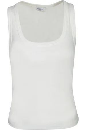 Burberry Top, Dame, Hvid, S, Bomuld, Hvid Top Slidstærk Design