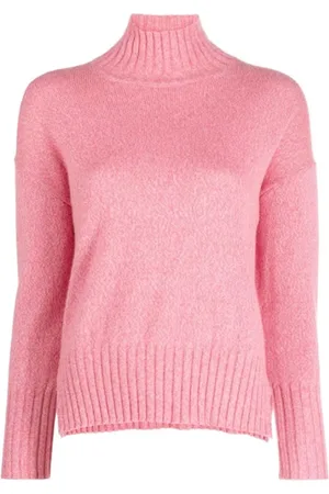 PESERICO SIGN Strik, Dame, Lyserød, XL, Uld, Uld Cashmere Højhalset Trøje