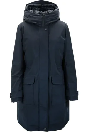 Woolrich Frakke, Dame, Sort, M, Uld, Lang Dunjakke med Hætte og Lynlås