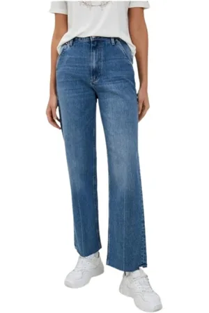 Tommy Hilfiger Jeans, Dame, Blå, W27, Bomuld, High-waisted Flare Jeans