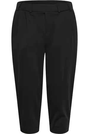 Kaffe Bukser, Dame, Sort, M, Uld, Slim-Fit Capri Bukser Sort Dyb