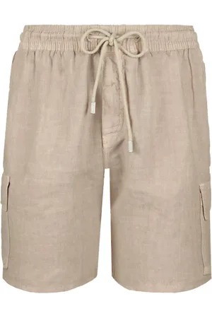 Vilebrequin Shorts, Herre, , L, Linned, Solide Linned Cargo Bermuda Shorts