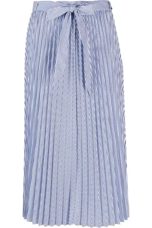 Tommy Hilfiger Nederdel, Dame, Blå, XS, Polyester, Pleated Ithaka Midi Nederdel