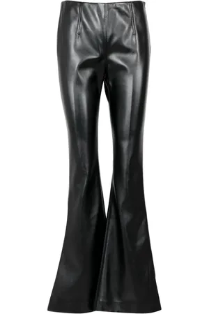 Serafini Bukser, Dame, Sort, S, Faux Leather Wide Bukser