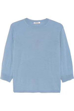 Max Mara Strik, Dame, Blå, XL, Blå Sweater Kollektion
